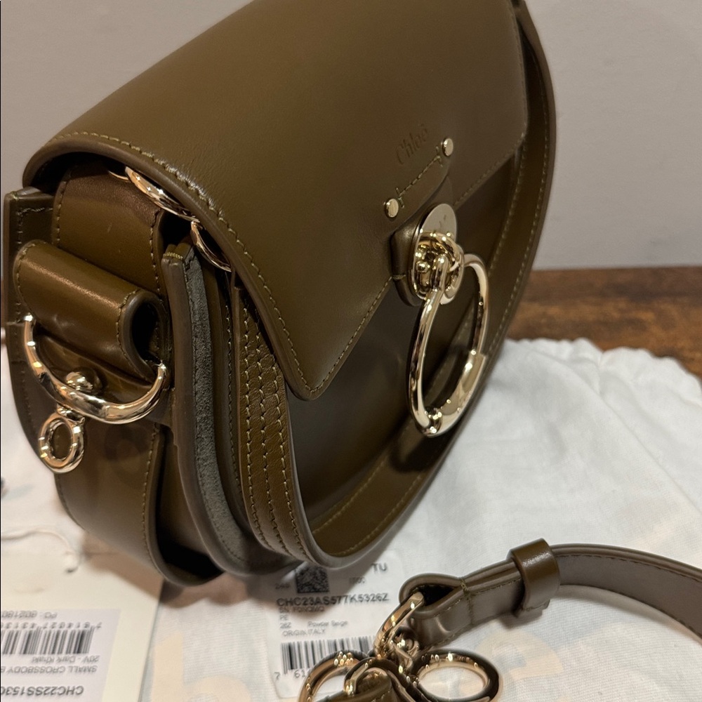 Chloé Small Tess Leather Crossbody Bag – Olive Green (New with Tags - Picture 5 of 6